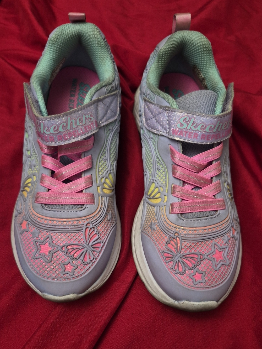 Skechers Girls' Lavender, Pink & Mint Butterfly Sneakers